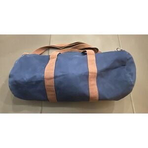 Blue Claw Co.‎ Duffel Bag Navy Blue And Brown Canvas Travel Made In USA